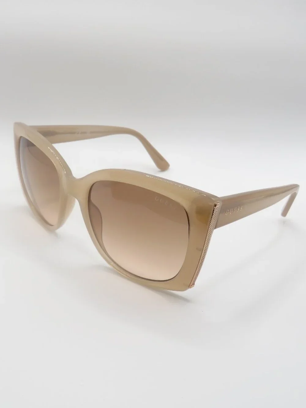 Guess New GF6169/S 57F Shiny Beige/Brown Gradient Sunglasses.
